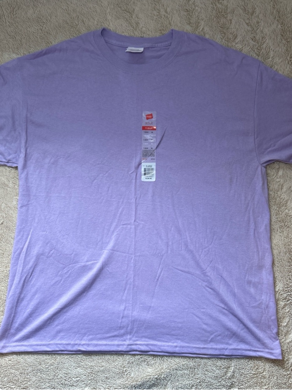 Hanes Lavender Short Sleeve Crew Neck T-Shirt